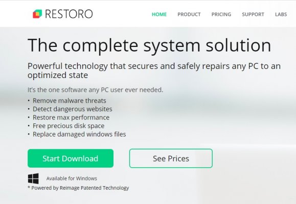 restoro system optimizer software homepage complete system solution